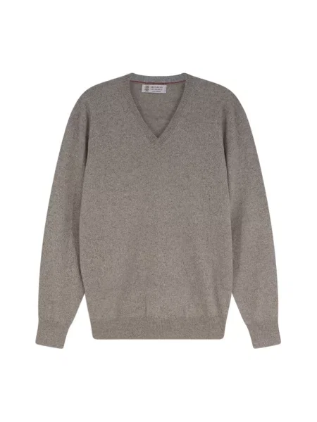 Sweter Brunello Cucinelli z kaszmiru beżowy