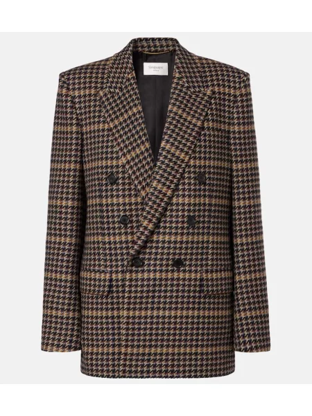 Sacou Saint Laurent de lână în carouri