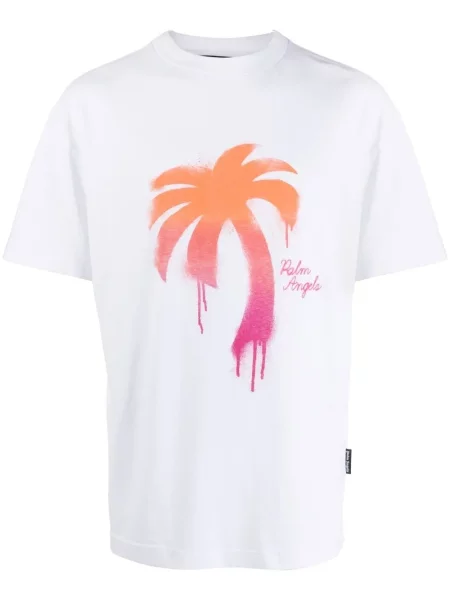 Tricou Palm Angels cu imagine alb