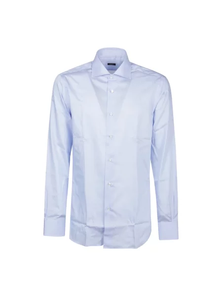 Koszula Barba Napoli z długim rękawem klasyczna niebieska