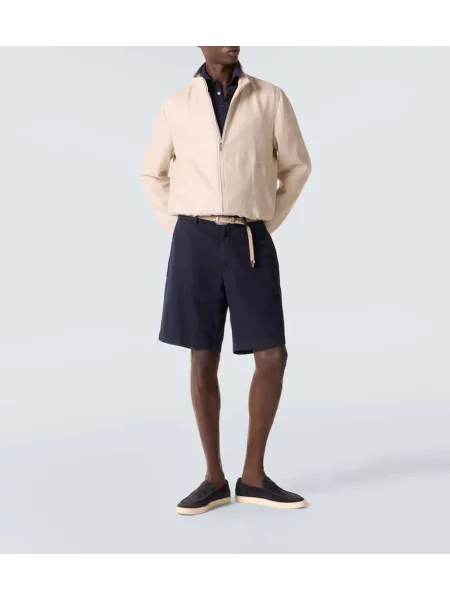Polo Brunello Cucinelli cu broderie albastru