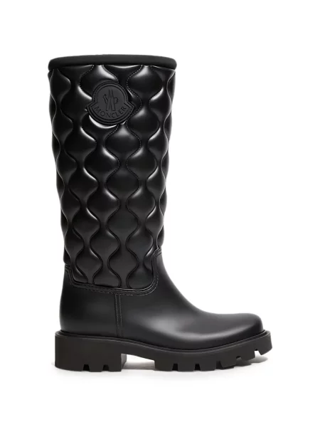 Matlasat botine Moncler cu autograf negru