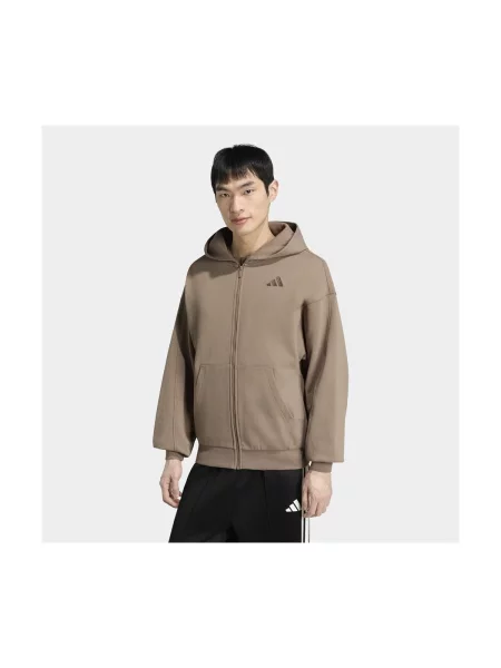 Adidas Pulóver Kit Small Logo Full-Zip Hoodie bézs