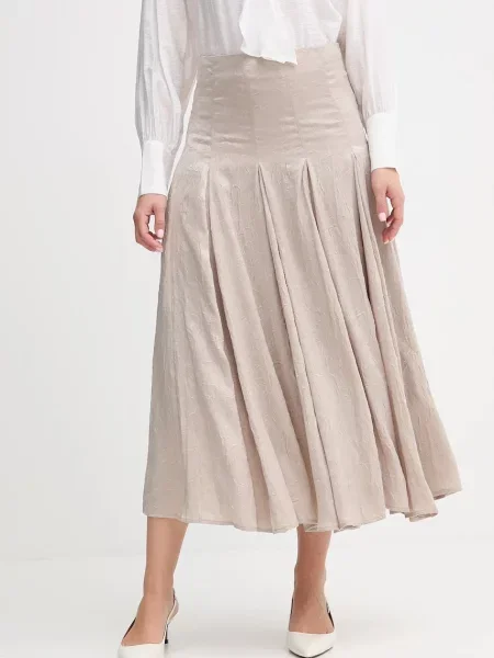 Suknja Hoss Intropia maxi širi se prema dolje bež