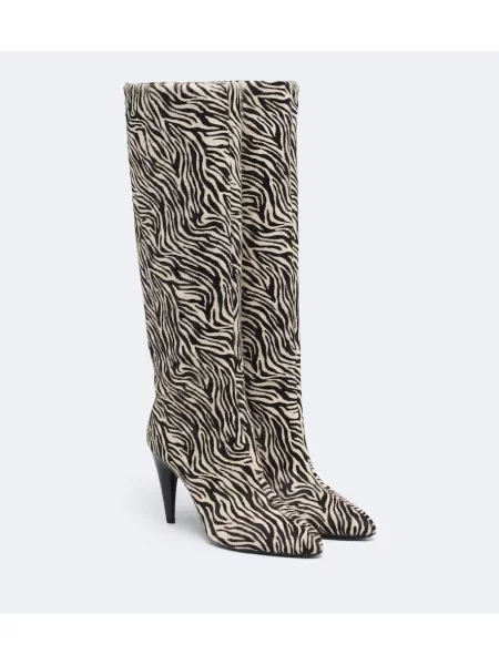 Cizme Isabel Marant cu imagine cu model zebră negru