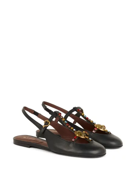 Sandale Etro din piele slingback negru