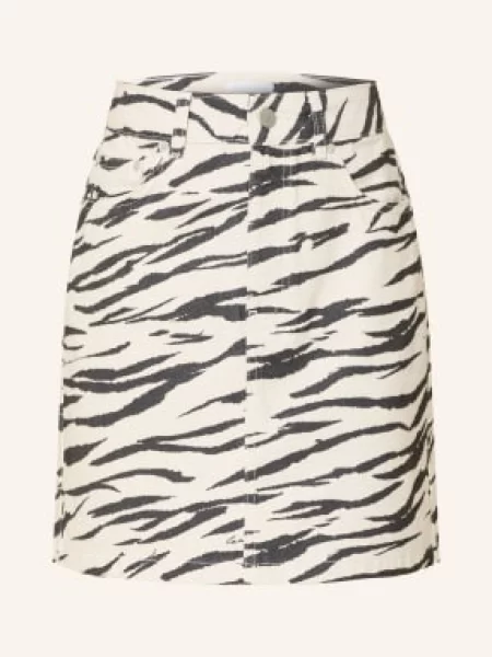 Lala Berlin Spódnica Jeansowa Split schwarz biała