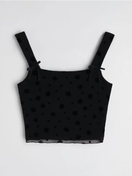 Топ на тонких бретельках чорний