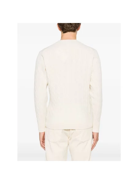 Sweter Lacoste wełniany elegancki biały