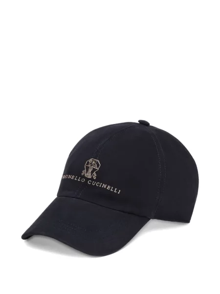 Șapcă Brunello Cucinelli cu broderie albastru