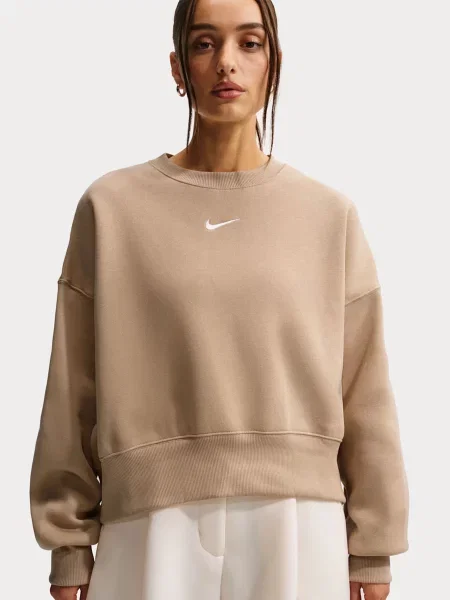 Світшот NIKE NSW PHNX FLC OOS CREW бавовна/поліестер бежевий