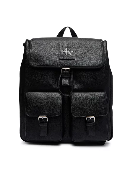 Rucsac Calvin Klein Bold Pebble Flap Backpack Black OS negru