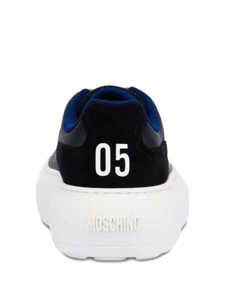 Sneakerși Moschino din piele cu platformă negru