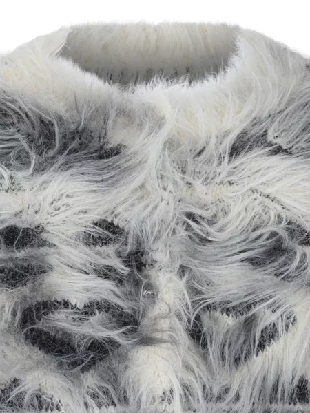 Cardigan Maison Margiela cu model leopard cu blană
