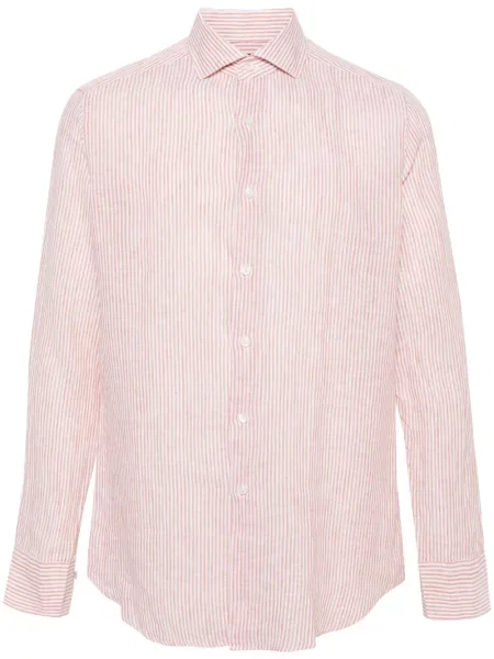 Lněná košile Dell'oglio oranžová