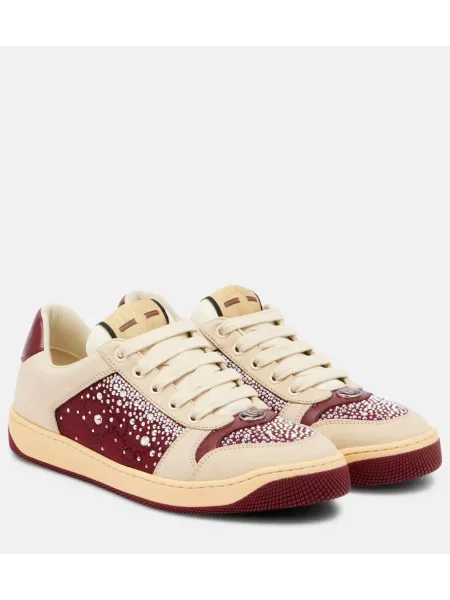 Sneakerși Gucci Screener din piele bordo
