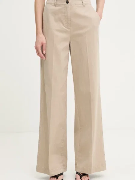 Marc O'Polo pantaloni wide leg pentru femei din bej