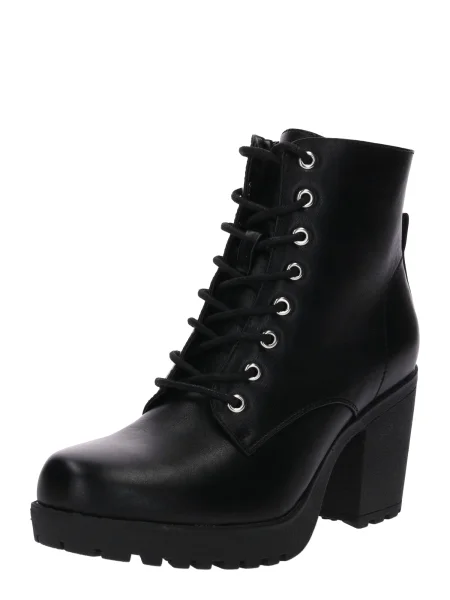 Škornji About You z vezalkami črna