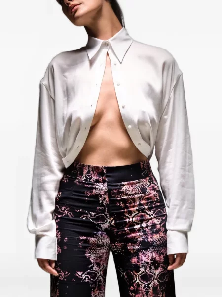 Pantaloni Tessitura cu model piele de șarpe negru