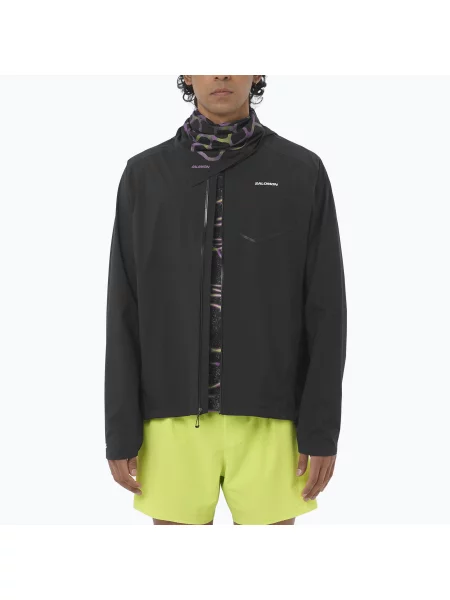 Geacă de alergare pentru bărbați Salomon Bonatti Waterproof dee black negru