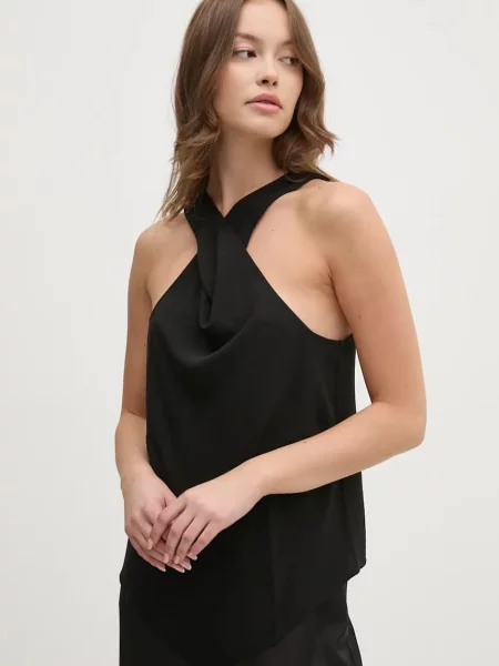 Блуза Sisley с изчистен дизайн черно