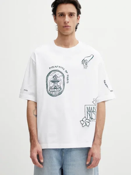 Maison Kitsuné Art Nouveau Stamps tricou oversized de bărbătesc