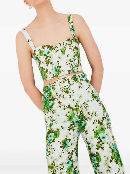 Top Cara Cara cu model floral cu imagine alb
