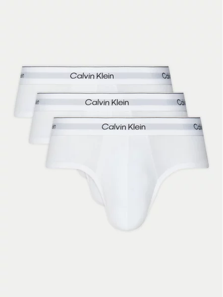 Slipy z elastycznym pasem z logo w zestawie 3 szt. Calvin Klein Underwear białe