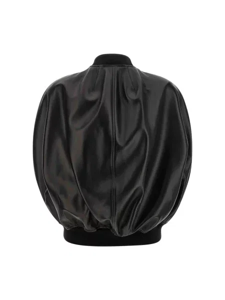 Lniany kurtka bomber Balenciaga czarny