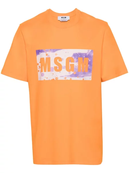 Tricou Msgm cu imagine portocaliu