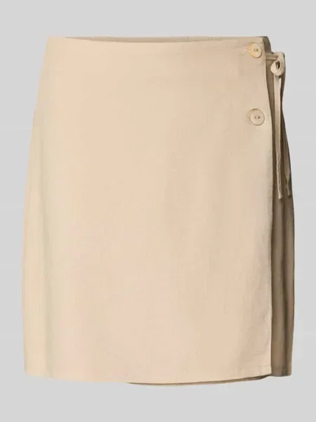 Spódnica kopertowa rozkloszowana o kroju oversized z mieszanki i lnu model ‘CARO’ Only