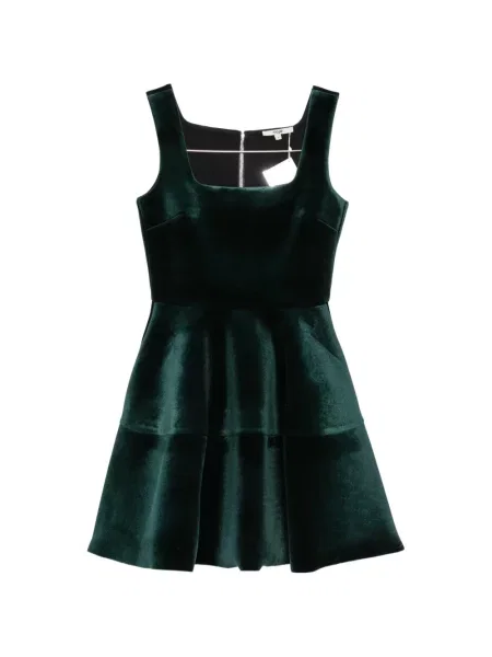 Rochie mini Maje de catifea evazată verde