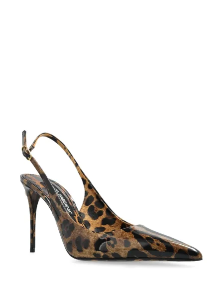 Pantofi cu toc Dolce & Gabbana cu imagine cu model leopard maro