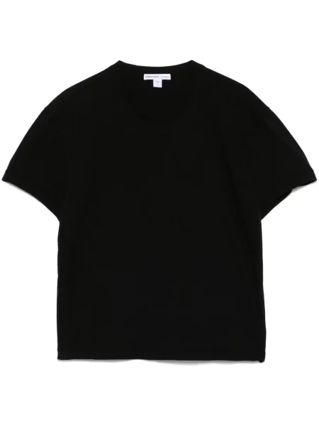 Tricou James Perse cu decolteu rotund negru