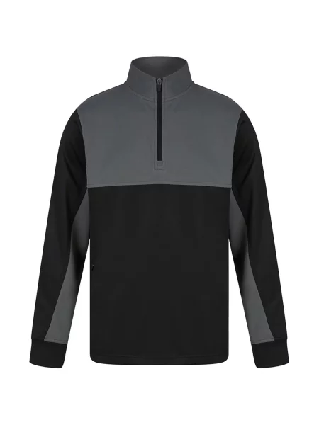 Bluza Dresowa Z Zamkiem Błyskawicznym W Bloku Kolorystycznym czarna