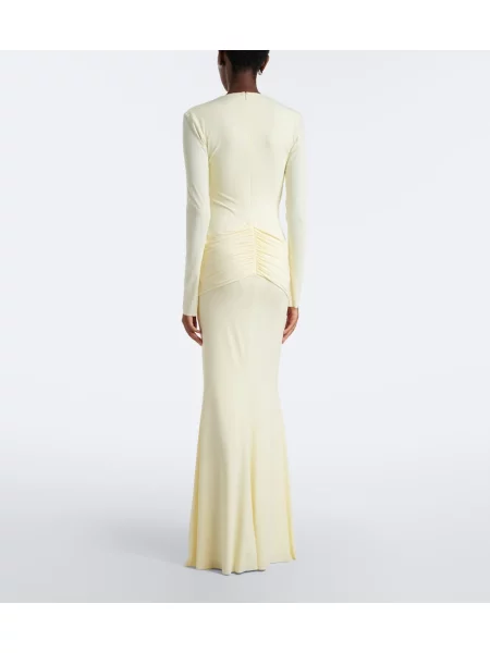 Rochie maxi De La Vali cu volane galben