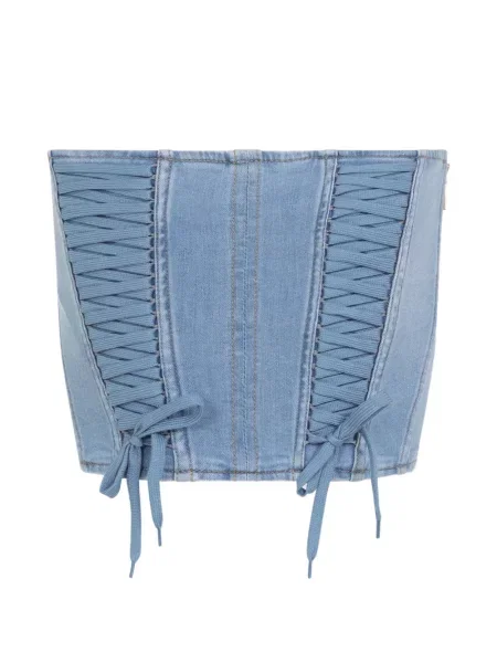 Top Elisabetta Franchi din dantelă albastru