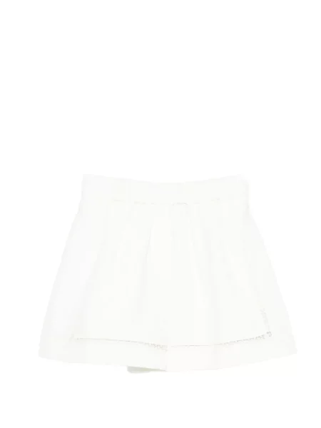 Pantaloni scurți Maje din dantelă alb