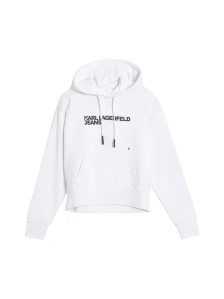 Bluza z kapturem Karl Lagerfeld z kapturem biała
