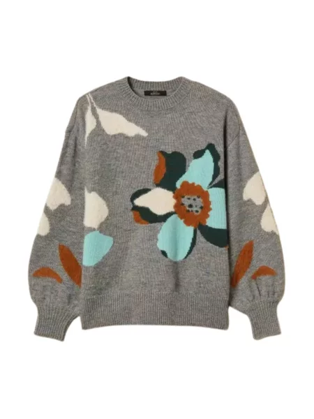 Sweter Twinset wełniany szary