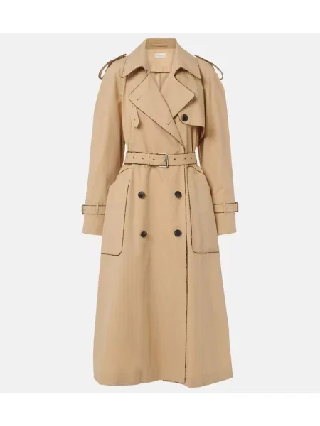 Trencz Dries Van Noten popelinowy beżowy