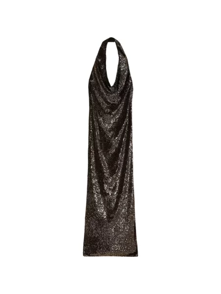 Rochie maxi Patrizia Pepe cu paiete cu gât halter