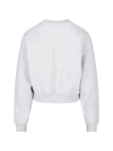 Подрязан суитчър Sporty & Rich бродиран сиво