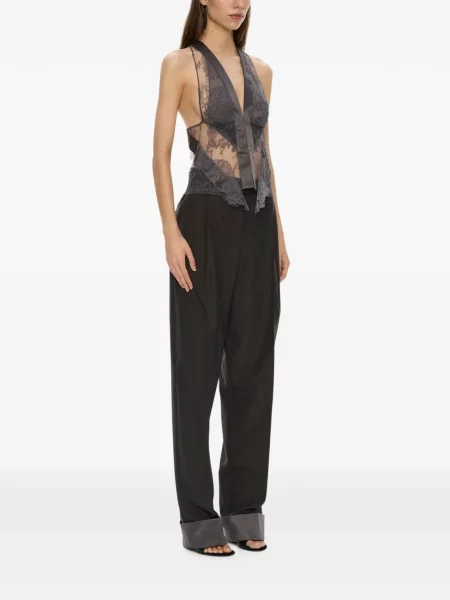 Pantaloni Christopher Esber din satin negru