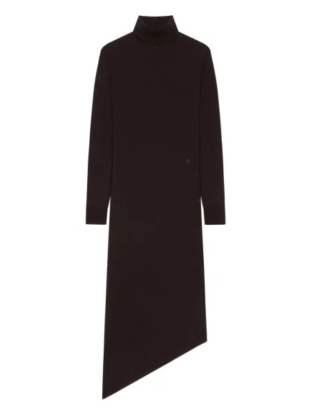 Golf sukienka Courreges asymetryczna garniturowa brązowa