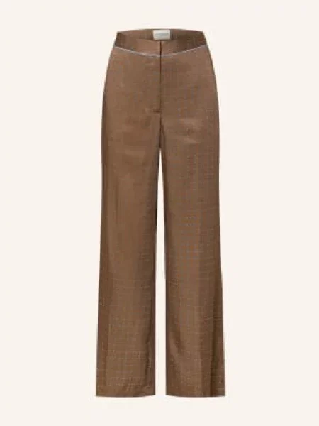 Claudie Pierlot Spodnie Marlene Z Satyny braun białe