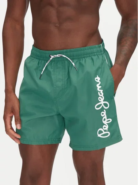 Pepe Jeans Kopalne kratke hlače LOGO SWIMSHORT zelena