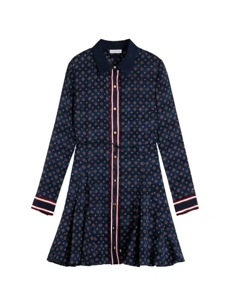 Rochie tip cămașă Tommy Hilfiger cu imagine albastru