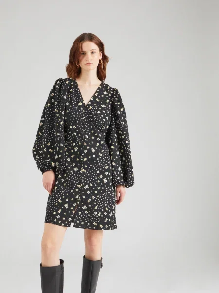 VERO MODA Rochie tip bluză VMALEA galben șofran / verde / negru alb