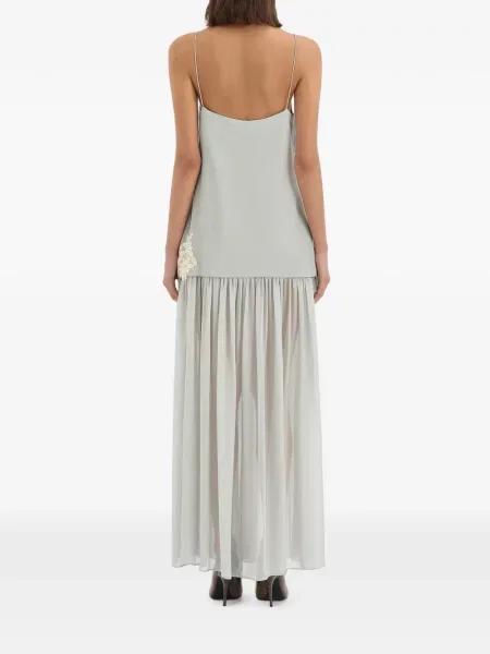 Rochie maxi Sir din dantelă albastru
